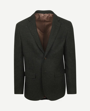Colbert herringbone merinowol donkergroen