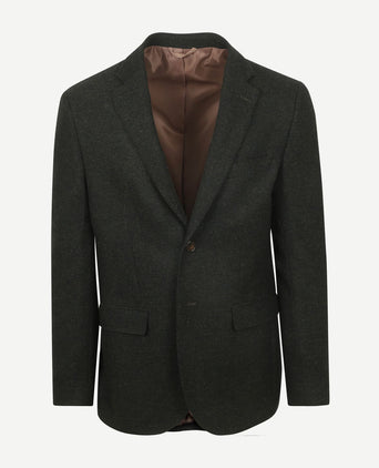 Colbert herringbone merinowol donkergroen