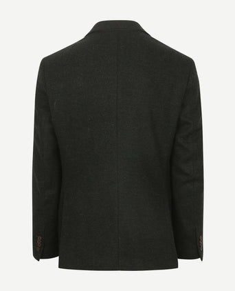 Colbert herringbone merinowol donkergroen