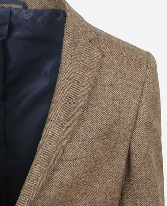 Colbert herringbone merinowol lichtbruin