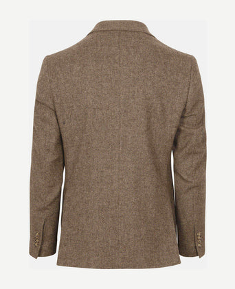 Colbert herringbone merinowol lichtbruin