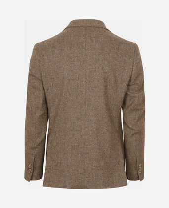 Colbert herringbone merinowol lichtbruin