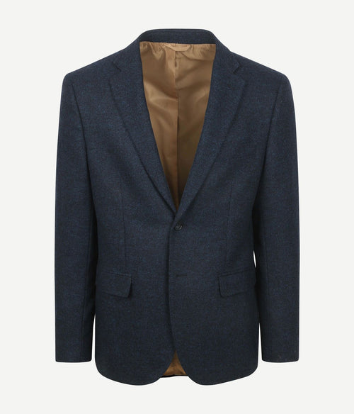 Suitable colbert herringbone merinowol donkerblauw