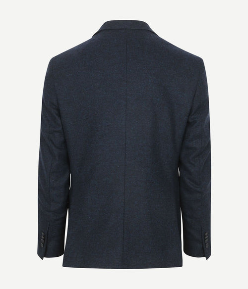 Suitable colbert herringbone merinowol donkerblauw