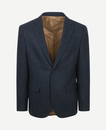 Colbert herringbone merinowol donkerblauw