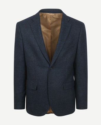 Colbert herringbone merinowol donkerblauw