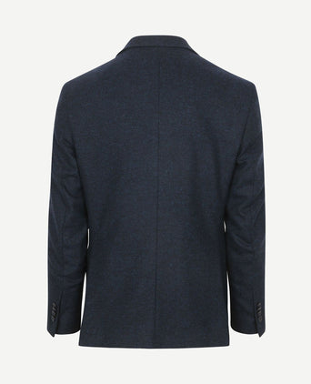 Colbert herringbone merinowol donkerblauw