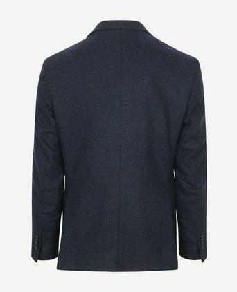 Colbert herringbone merinowol donkerblauw