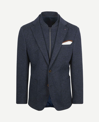 Colbert inlay lommer donkerblauw