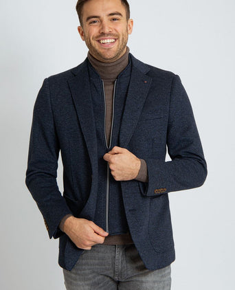 Suitable colbert inlay lommer donkerblauw