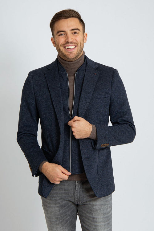 Suitable colbert inlay lommer donkerblauw