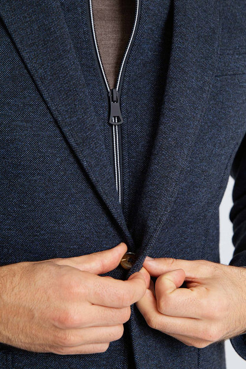 Suitable colbert inlay lommer donkerblauw