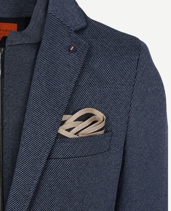 Colbert lommer twill inlay donkerblauw