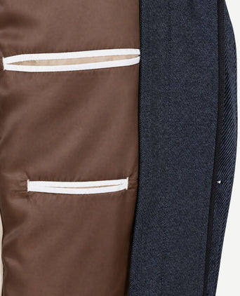 Colbert lommer twill inlay donkerblauw