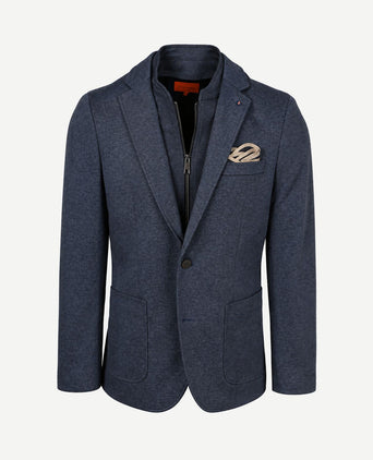 Colbert lommer twill inlay donkerblauw