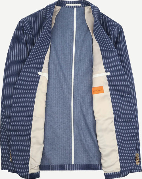 Colbert mylo pinstripe donkerblauw