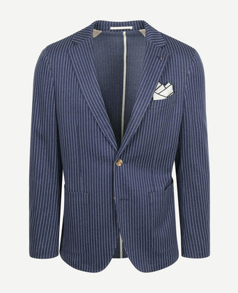 Colbert mylo pinstripe donkerblauw