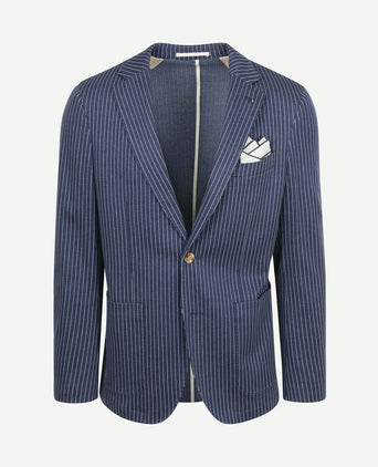 Colbert mylo pinstripe donkerblauw