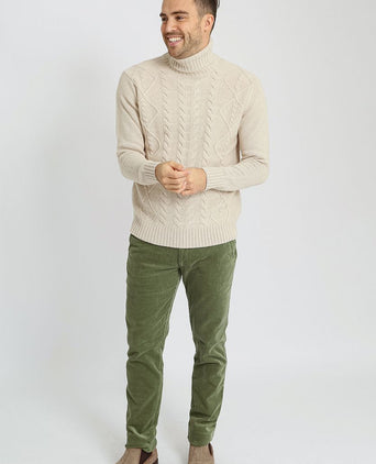 Suitable coltrui cable wol ecru | Slim-fit