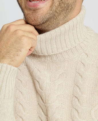 Suitable coltrui cable wol ecru | Slim-fit