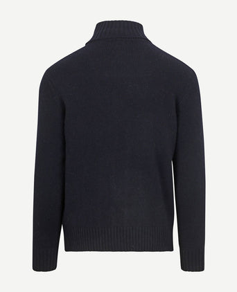 Suitable coltrui cable wol donkerblauw | Slim-fit