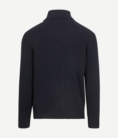 Suitable coltrui cable wol donkerblauw | Slim-fit