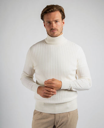 Suitable coltrui rib merino off white | Slim-fit