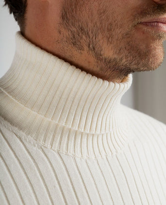 Suitable coltrui rib merino off white | Slim-fit