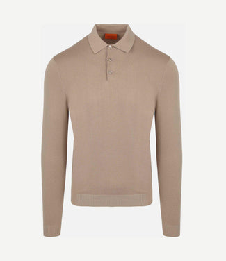 Compact cotton poloshirt beige Compact cotton poloshirt beige