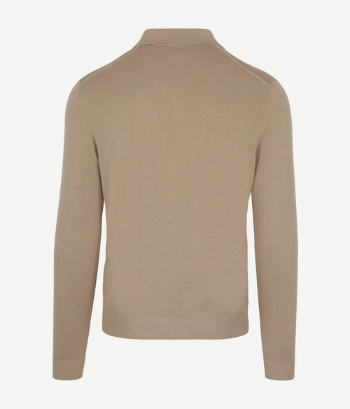 Suitable compact cotton poloshirt beige