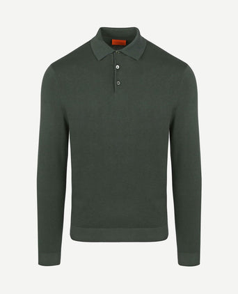 Compact cotton poloshirt donkergroen
