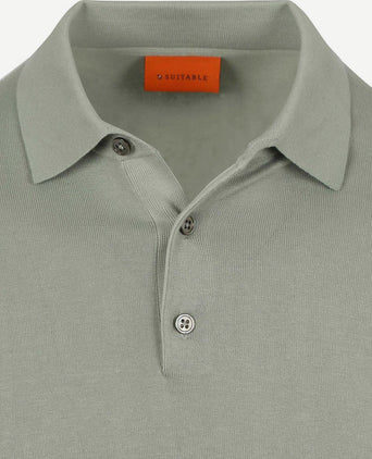 Suitable compact cotton poloshirt lichtgroen