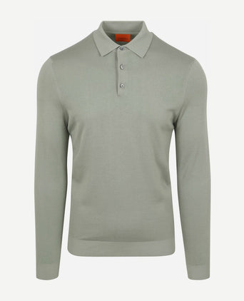 Compact cotton poloshirt lichtgroen
