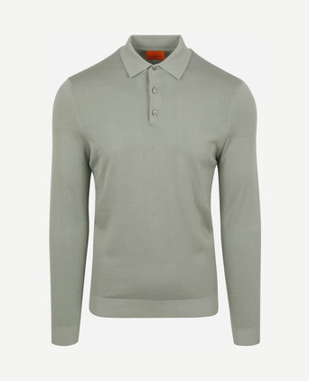 Compact cotton poloshirt lichtgroen