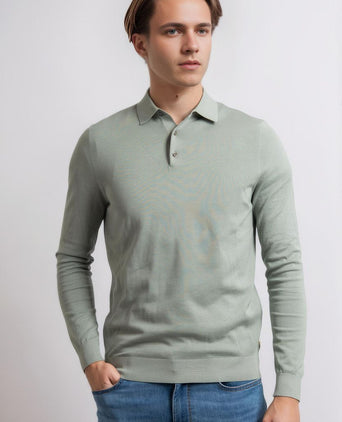 Suitable compact cotton poloshirt lichtgroen