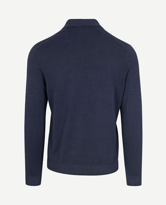 Compact cotton poloshirt donkerblauw
