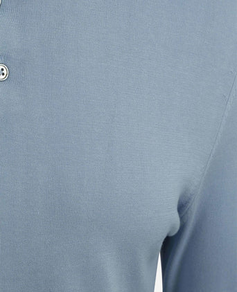 Compact cotton poloshirt staal blauw