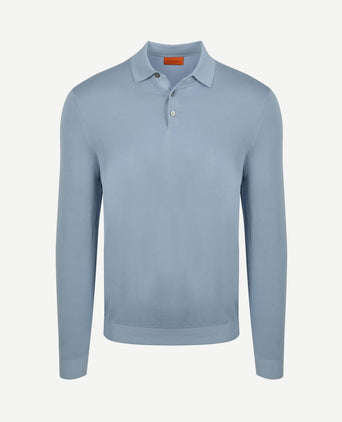 Compact cotton poloshirt staal blauw