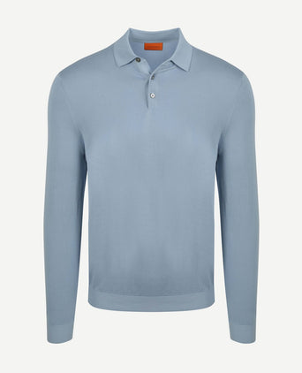 Compact cotton poloshirt staal blauw