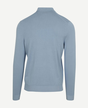 Compact cotton poloshirt staal blauw