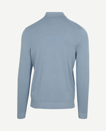 Compact cotton poloshirt staal blauw