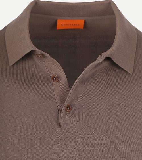 Suitable compact cotton poloshirt taupe
