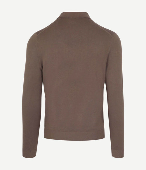 Suitable compact cotton poloshirt taupe