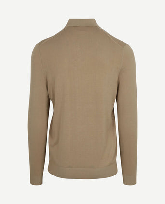 Compact cotton poloshirt taupe