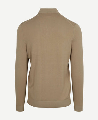 Compact cotton poloshirt taupe