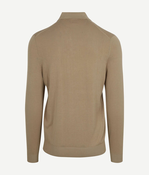 Compact cotton poloshirt taupe
