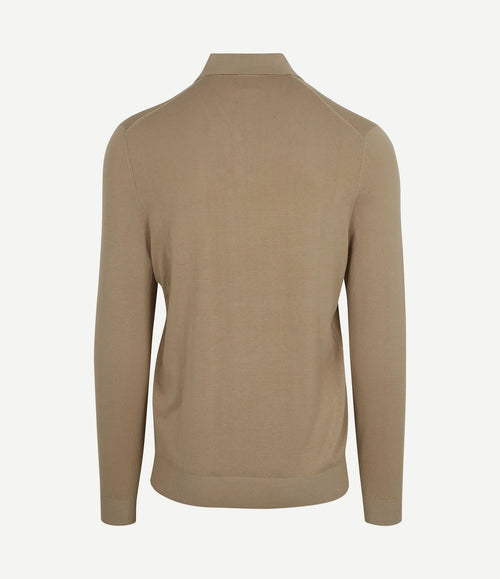 Compact cotton poloshirt taupe