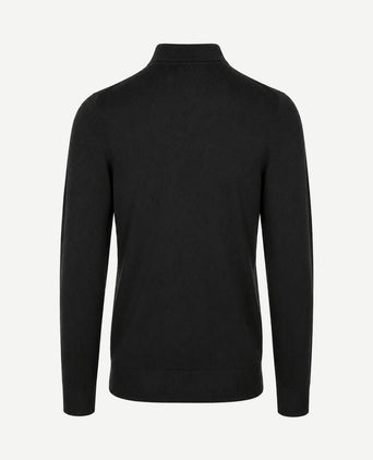 Compact cotton pullover turtle zwart