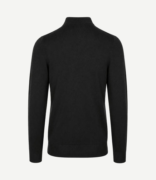 Compact cotton pullover turtle zwart