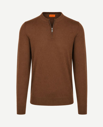 Crew zip merino bruin